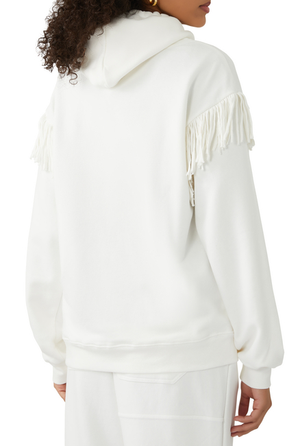 Fringed Cotton Hoodie